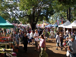 Bangalow markets always attract a crowd