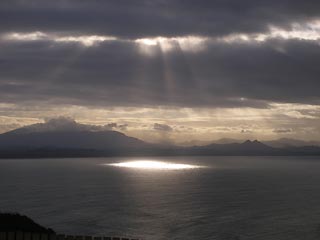 Sunset over the bay - Mount Warning in the background